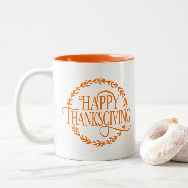 Happy Thanksgiving Coffee Mug (With Donut)