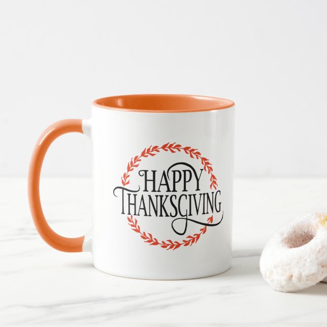 Happy Thanksgiving Coffee Mug (With Donut)
