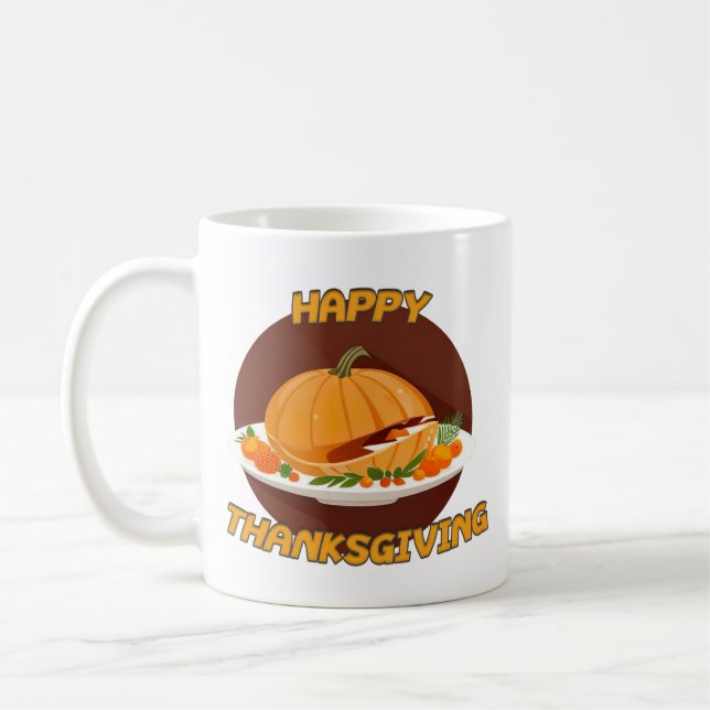 happy thanksgiving coffee mug (Left)
