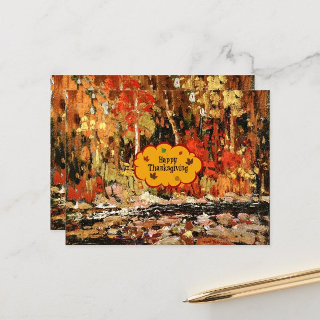 "Happy Thanksgiving," Colours of Autumn, Postcard (Front/Back In Situ)