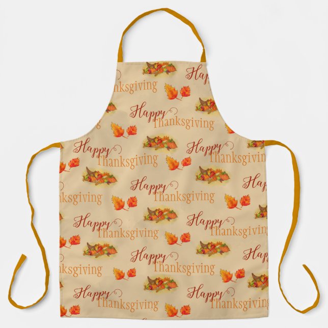Happy Thanksgiving Cornucopia  Apron (Front)