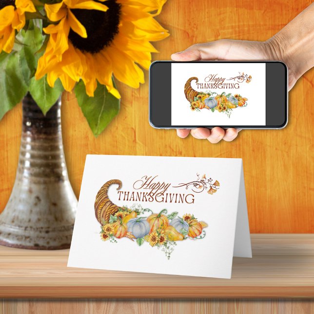 Happy Thanksgiving Cornucopia  Card (Creator Uploaded)