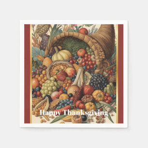 Happy Thanksgiving Cornucopia Napkins