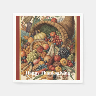 Happy Thanksgiving Cornucopia Napkins