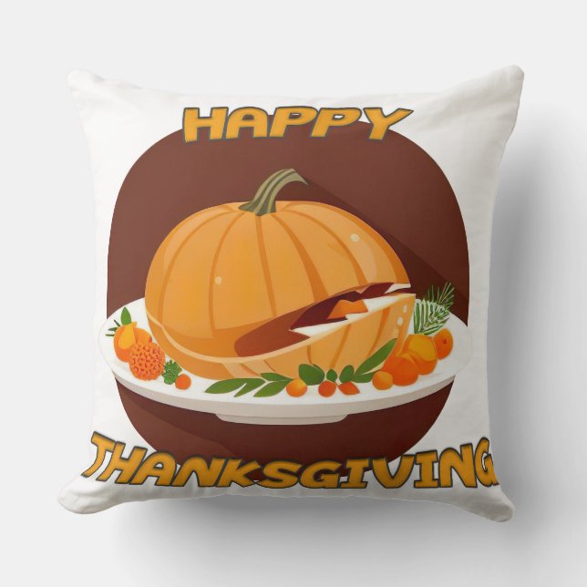 happy thanksgiving cushion (Front)