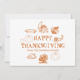 Happy Thanksgiving custom family name card
