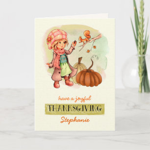 Happy Thanksgiving. Custom Name  Holiday Card