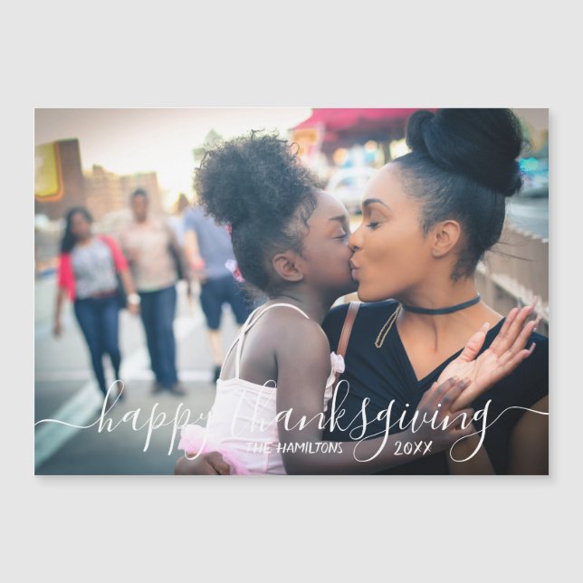 Happy Thanksgiving Custom Photo Magnet Card (Front)