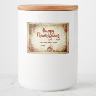 Happy Thanksgiving (customisable) Food Label
