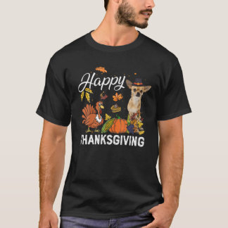 Happy Thanksgiving Cute Chihuahua Turkey Pumpkin F T-Shirt