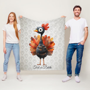 Happy Thanksgiving Cute Colourful Baby Turkey Fleece Blanket