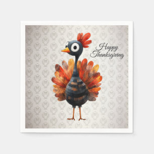 Happy Thanksgiving Cute Colourful Baby Turkey Napkin