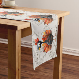 Happy Thanksgiving Cute Colourful Baby Turkey Short Table Runner