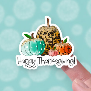 Happy Thanksgiving Cute Glitter Pumpkins Business