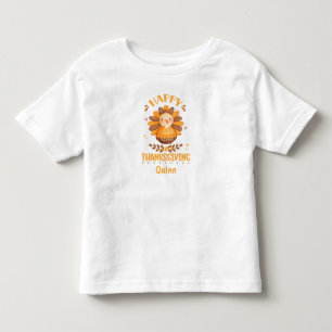 Happy Thanksgiving Cute Personalised Name Toddler T-Shirt
