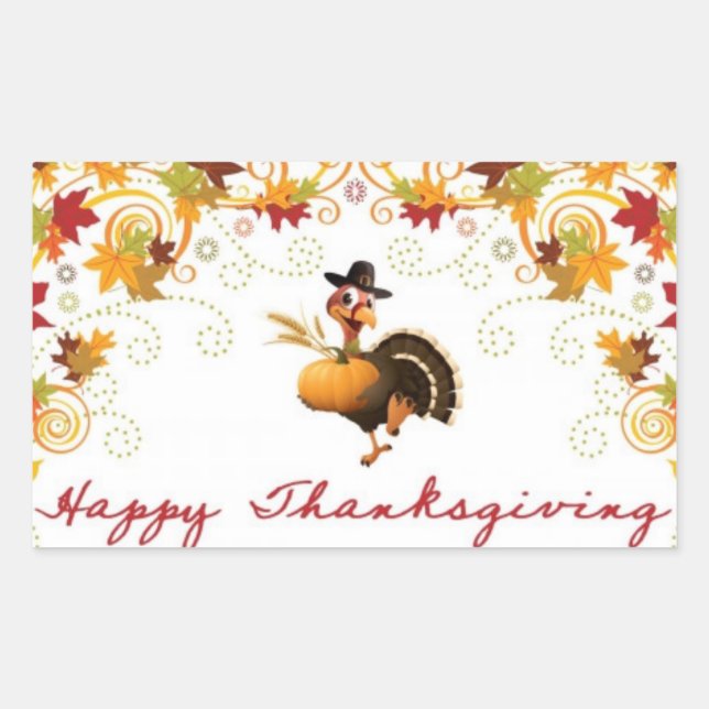 Happy Thanksgiving cute turkey sticker (Front)