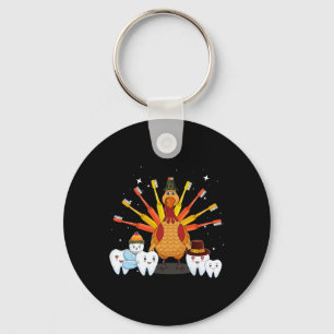 Happy Thanksgiving Cute Turkey Teeth Toothbrush De Key Ring