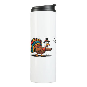 Happy Thanksgiving Cute Turkey Thermal Tumbler