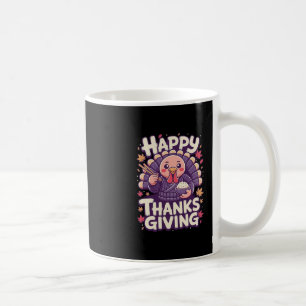 Happy Thanksgiving Cute Turkey With Rice Japanese Coffee Mug