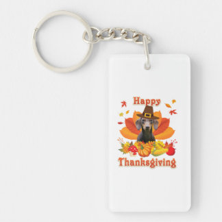Happy Thanksgiving Dachshund Dog Owner Pet Lover Key Ring