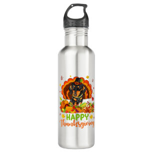 Happy Thanksgiving Dachshund Dog Turkey Dog Lover 710 Ml Water Bottle