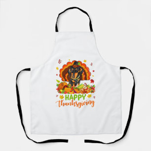 Happy Thanksgiving Dachshund Dog Turkey Dog Lover Apron
