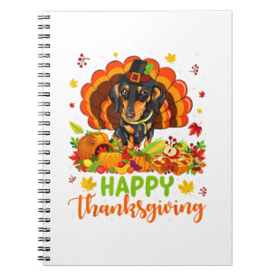 Happy Thanksgiving Dachshund Dog Turkey Dog Lover Notebook