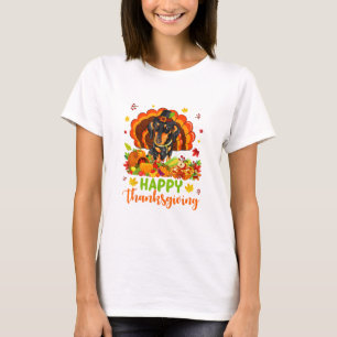 Happy Thanksgiving Dachshund Dog Turkey Dog Lover  T-Shirt