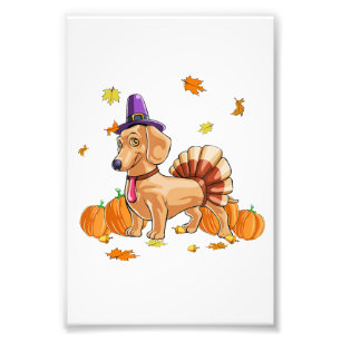 Happy Thanksgiving Dachshund Turkey Costume T  Fun Photo Print