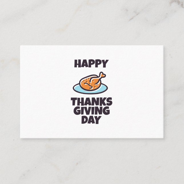 happy thanksgiving day business card (Front)