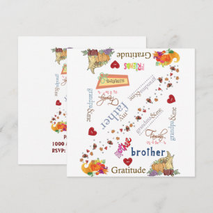 Happy Thanksgiving Day Card Invitation
