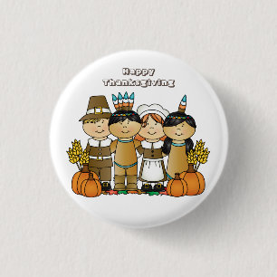 Happy Thanksgiving Day Children 3 Cm Round Badge