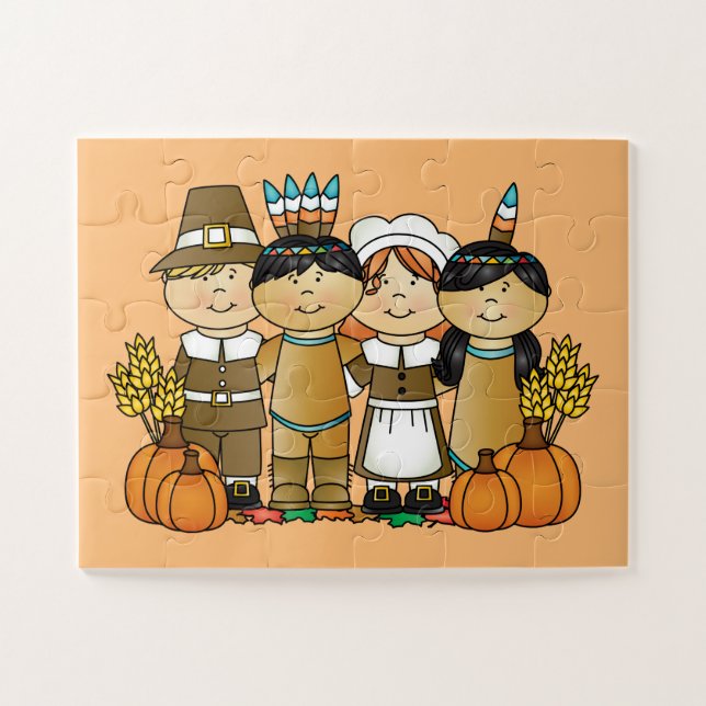 Happy Thanksgiving Day Children Jigsaw Puzzle (Horizontal)