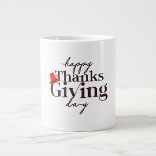 Happy Thanksgiving Day Design Large Coffee Mug