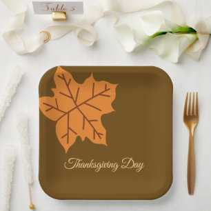 Happy Thanksgiving Day,Fall Autumn Season, Modern Paper Plate