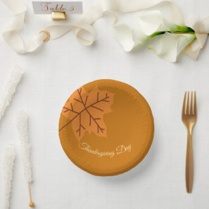 Happy Thanksgiving Day,Fall Autumn Season, Modern Paper Plate