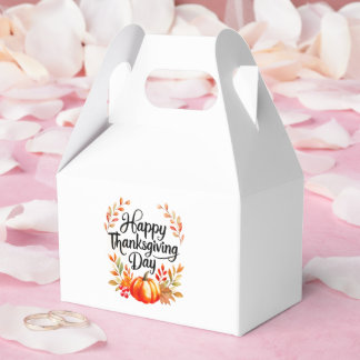 Happy Thanksgiving Day Favour Box with pumpkin