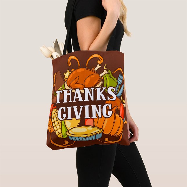 Happy Thanksgiving Day Food Tote Bag (Creator Uploaded)