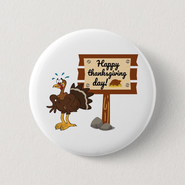 Happy Thanksgiving Day Funny 6 Cm Round Badge (Front)
