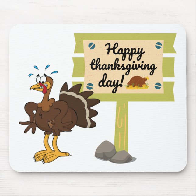 Happy Thanksgiving Day Funny Mouse Mat (Front)