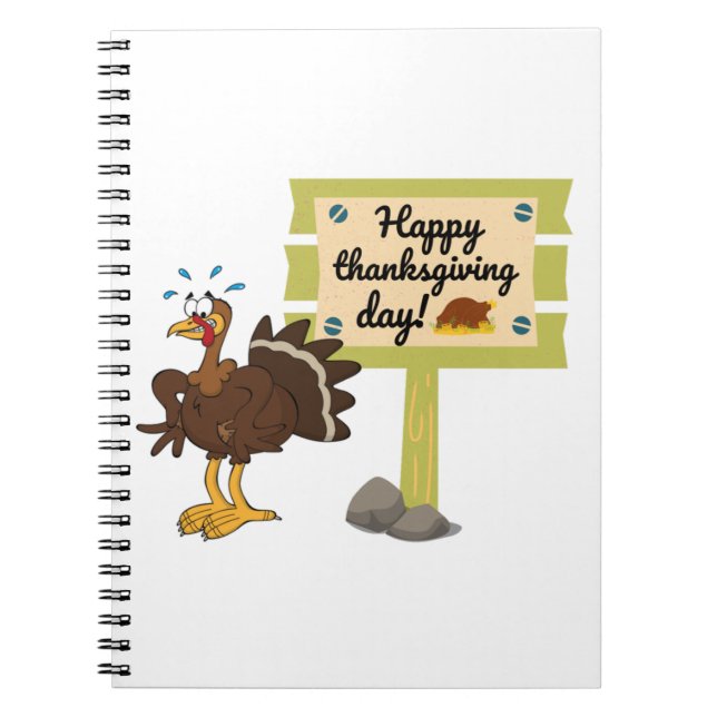 Happy Thanksgiving Day Funny Notebook (Front)