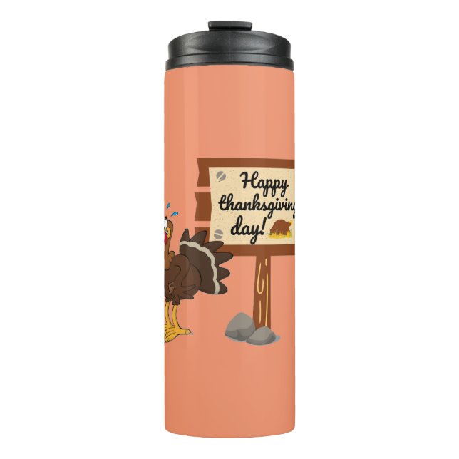 Happy Thanksgiving Day Funny Thermal Tumbler (Front)