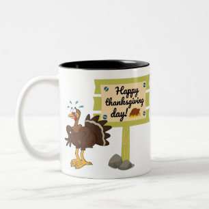 Happy Thanksgiving Day Funny Two-Tone Coffee Mug