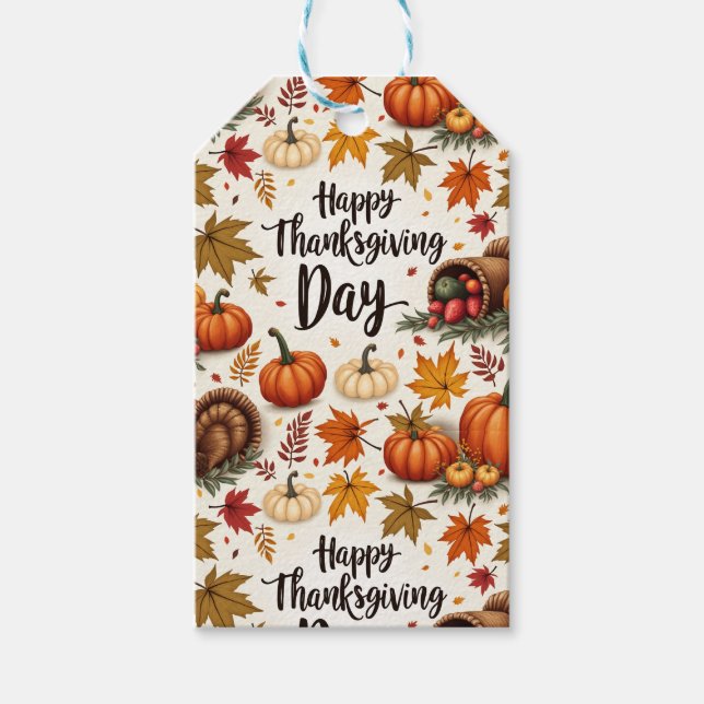 Happy Thanksgiving Day Gift Tags (Front)