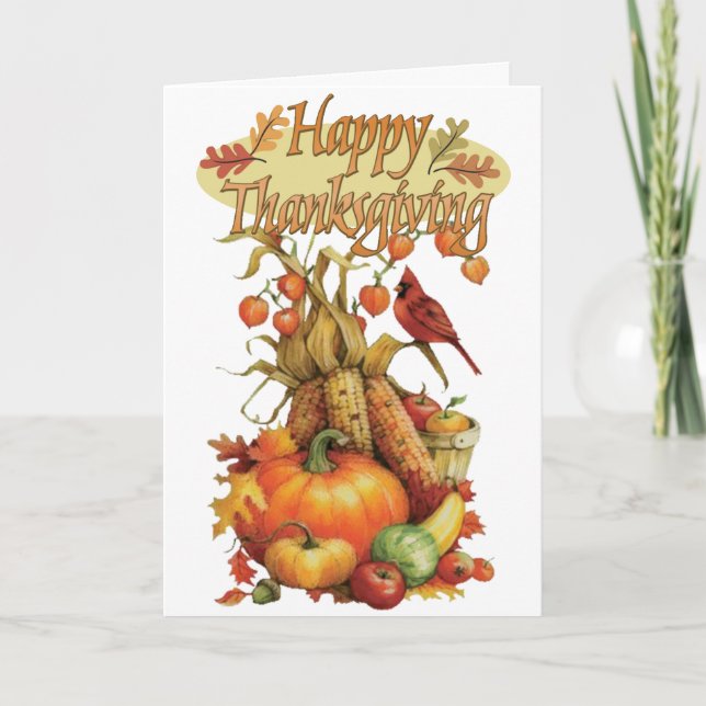 Happy Thanksgiving Day Greeting Card (Front)