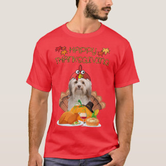 Happy Thanksgiving Day Havanese Gifts Dog Funny Tu T-Shirt