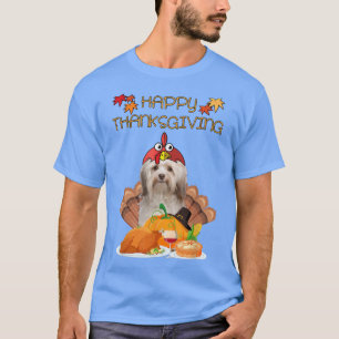 Happy Thanksgiving Day Havanese Gifts Dog Funny Tu T-Shirt
