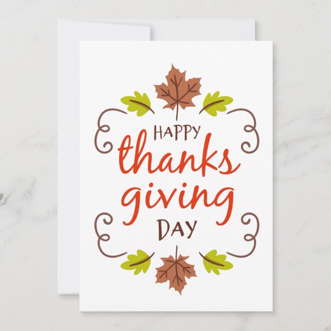 Happy Thanksgiving Day Holiday Card (Front)