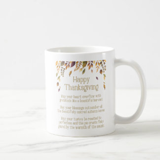 Happy Thanksgiving Day Holiday Poem Coffee Mug