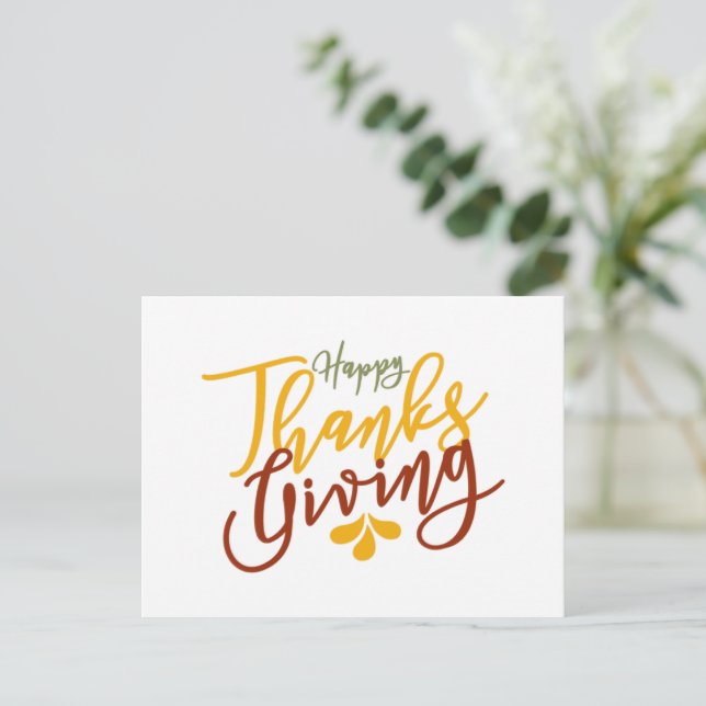 Happy Thanksgiving Day Holiday Postcard (Standing Front)